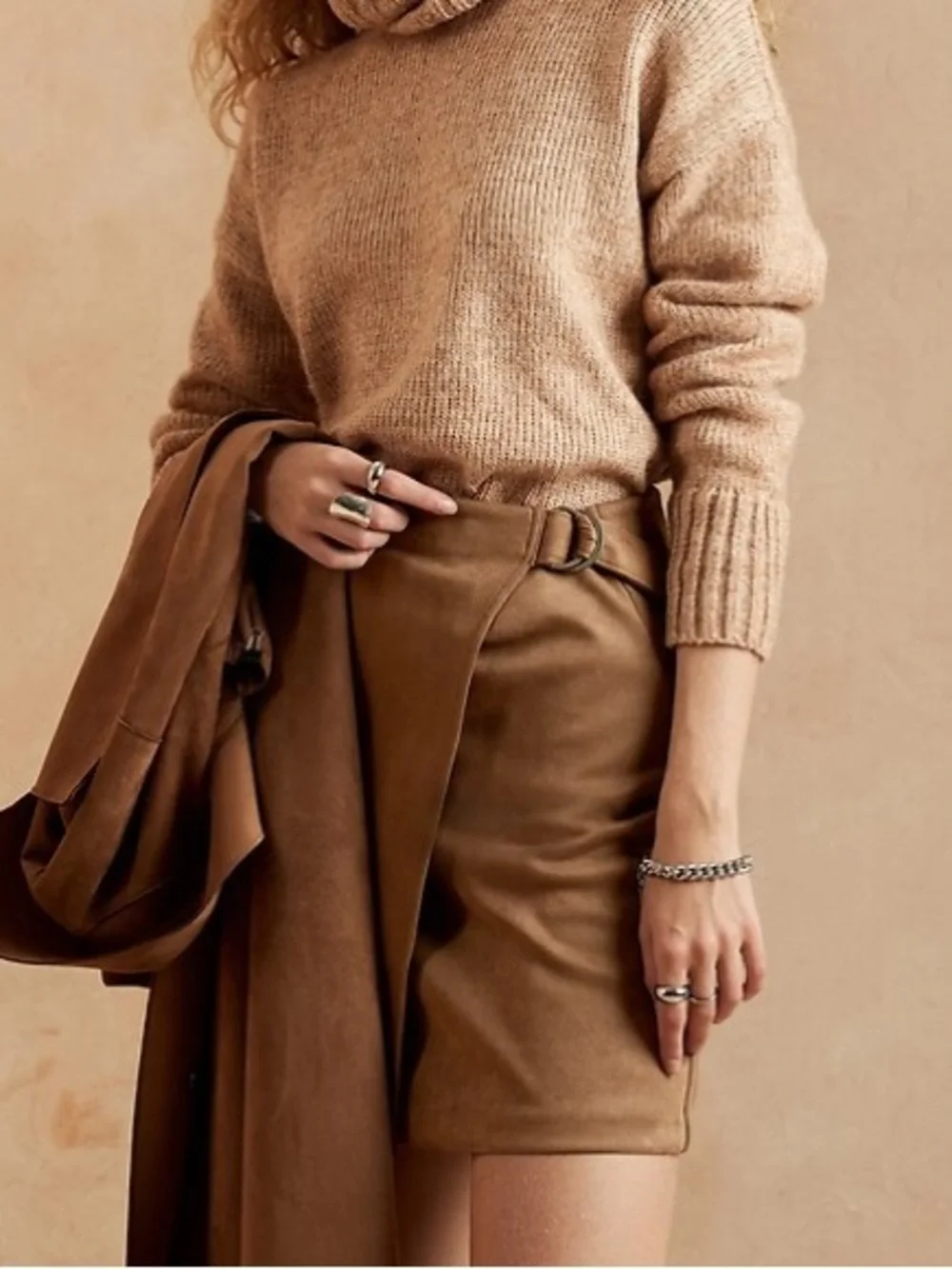 Banana Republic Faux Suede Wrap Skirt